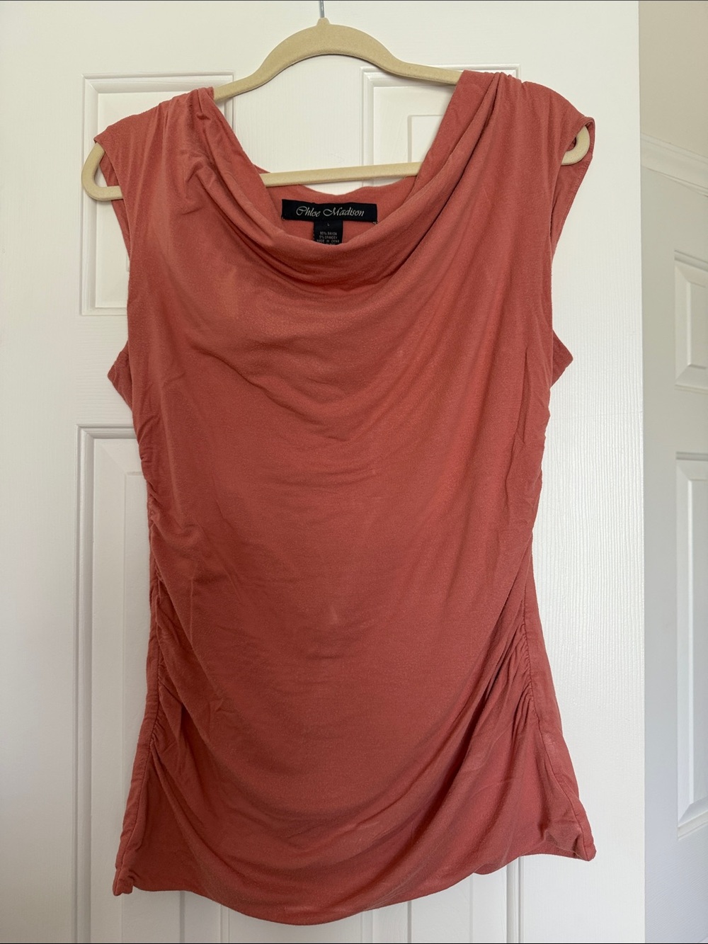 Sleeveless Cowl Neck Tank - Terra Cotta